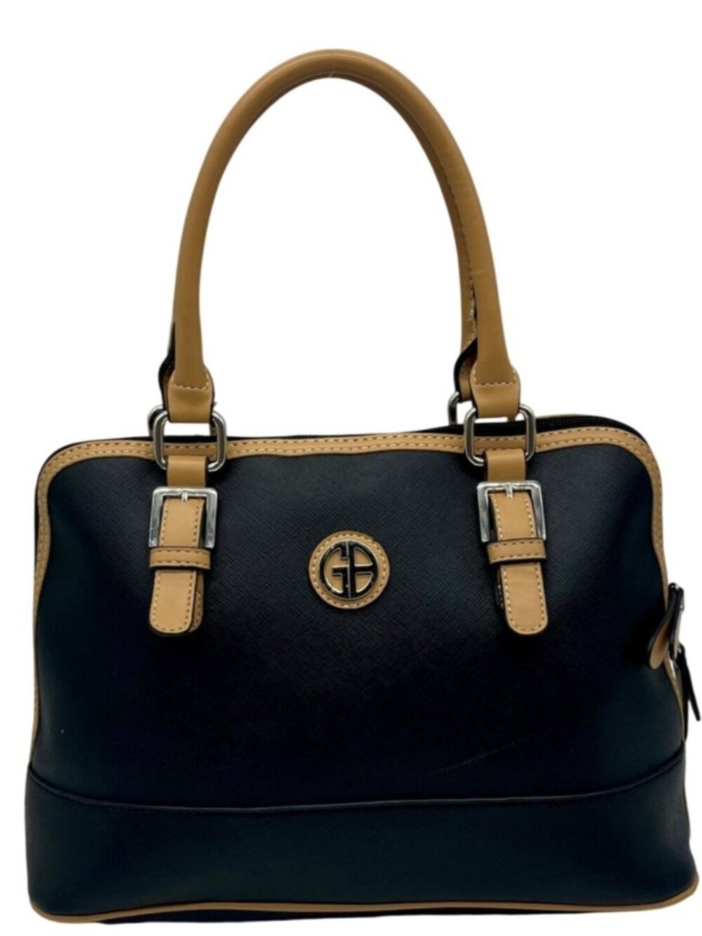 Giani Bernini Black Leather Saffiano Dome Satchel